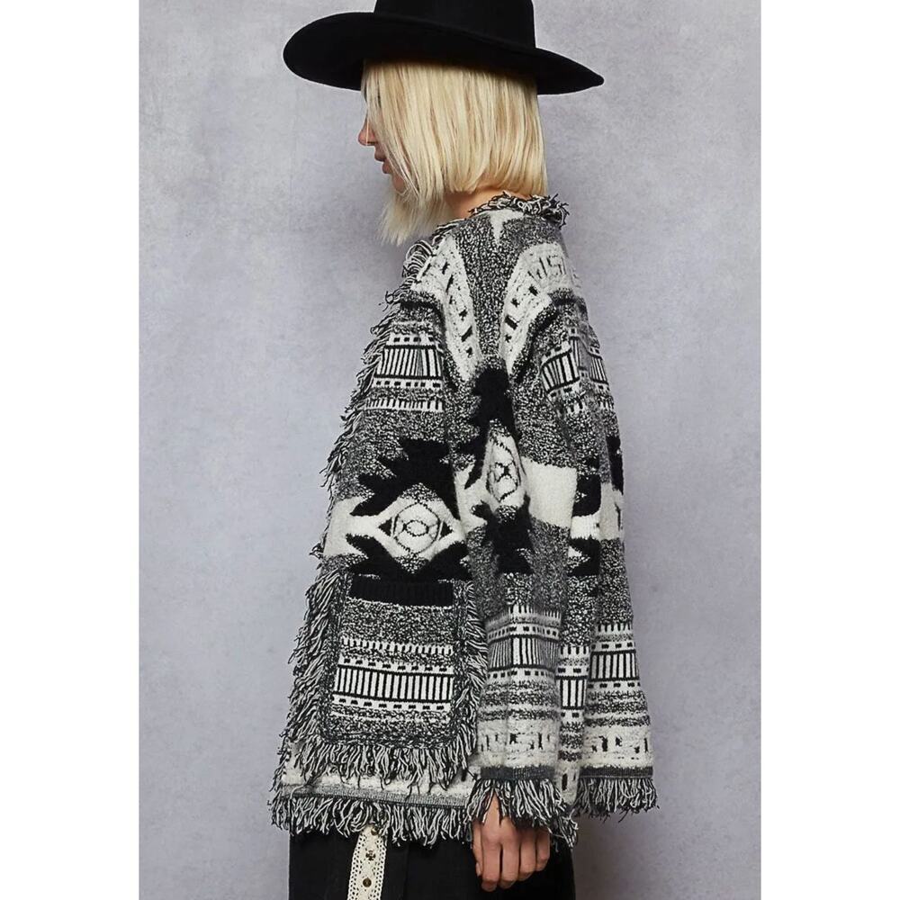 Pol Medium Black Multi Aztec Cardigan - Picture 2 of 3